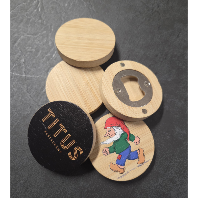 Flesopener 6 cm Rond met Full Colour UV Print