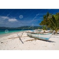 Tuindoek Strand met Boot (1000)