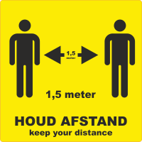 STANDAARD STICKER VIERKANT 1,5 METER
