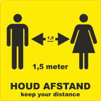 STANDAARD STICKER VIERKANT 1,5 METER