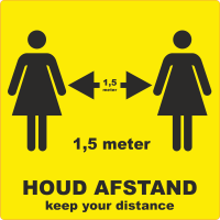 STANDAARD STICKER VIERKANT 1,5 METER